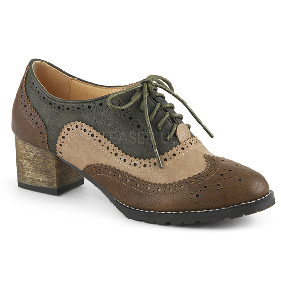 Shoes - Spectator Lace Up Wingtip Oxford Saddle Shoes